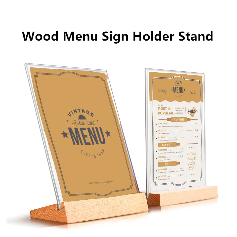 

A6 Table Top Acrylic Sign Holder Display Stand Double Sided, Bottom Load, Portrait Style Menu Paper Ad Photo Picture Frame