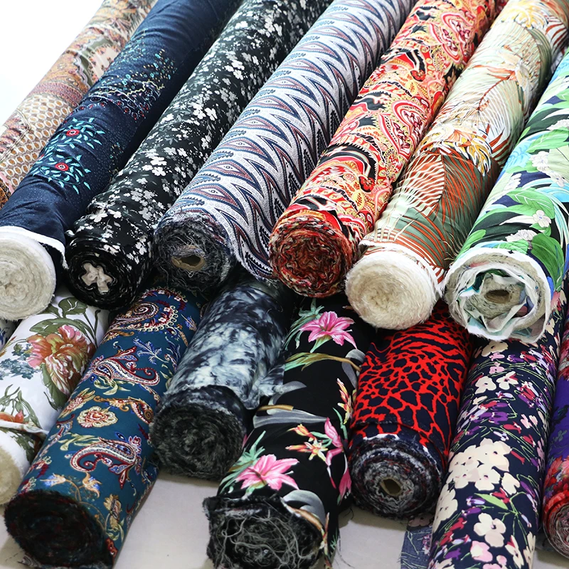 By Meter Quality Viscose Poplin Fabric Vintage Geometric Floral Birds Bohemian Patchwork Rayon Material Wholesale