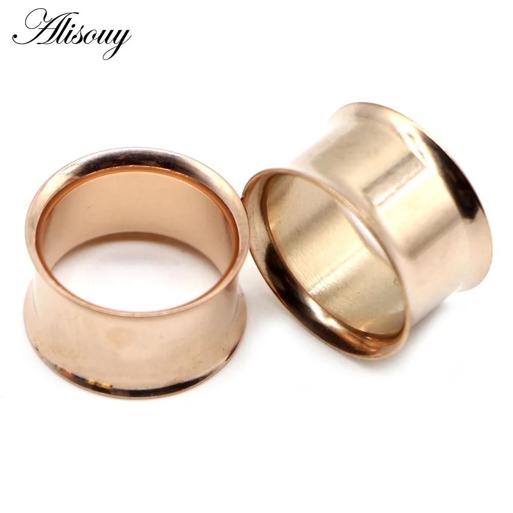 Alisouy 2er-Set Ohrstöpsel-Set aus Chirurgenstahl, schraubenlose Passform, Ohrdehner, Tunnel, Expander, Körperpiercing, Flare-Ohrringe, Plugs zum Dehnen