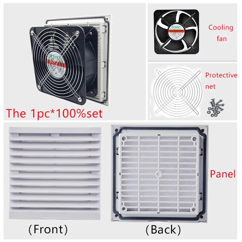 Juego de filtros de ventilación para armario, cubierta de persiana, rejilla de ventilador, filtro de ventilador de escape con ventilador
