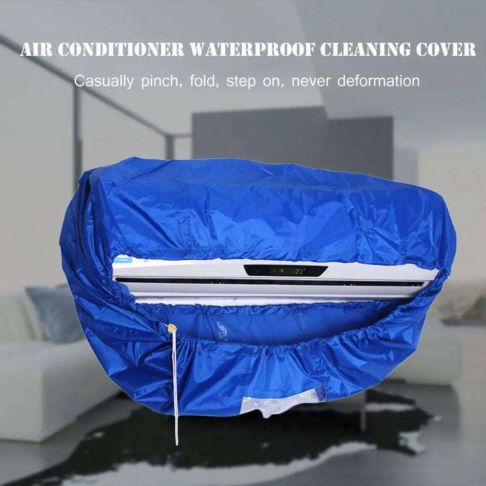 Air Conditioner Cover Washing Wall Mounted Air Conditioning Cleaning Protective Dust Cover Cleaner Cleaning Bags Tightening Belt