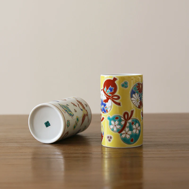 pattern shippo lines imported from Japan receive small brush pot cylinder chopsticks tube desktop furnishing articles