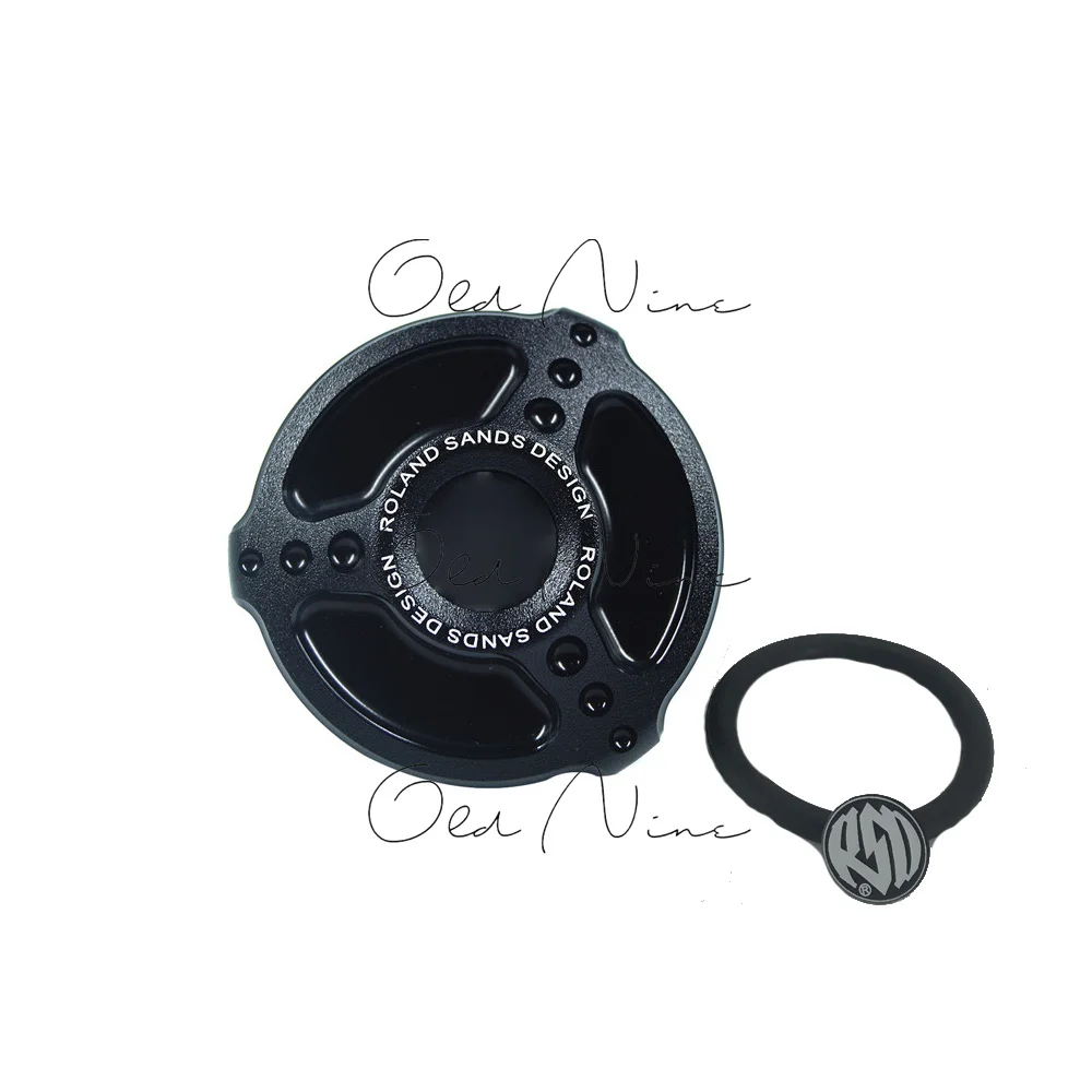 RSD New Cover Product Fuel Gas Tank Cap All Black CNC Aluminum Fit For Harley Sportster XL883 XL1200 48 Dyna Touring Softail