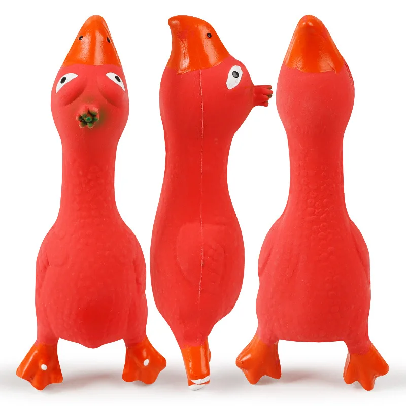 Natural Rubber Dog Toy Chicken Pet Latex Vocal Screaming Toys Cat Bite Vocal Bird Squeak Chew Duck Puppy Chew Toy Tooth Cleaning