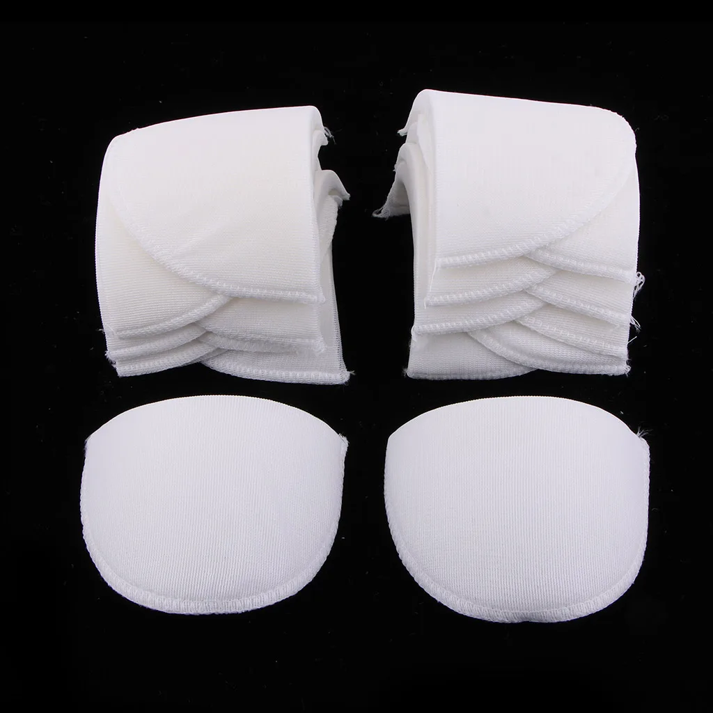 6 Pairs White Sponge Shoulder Pads Covered Unisex Blouses Business Wear