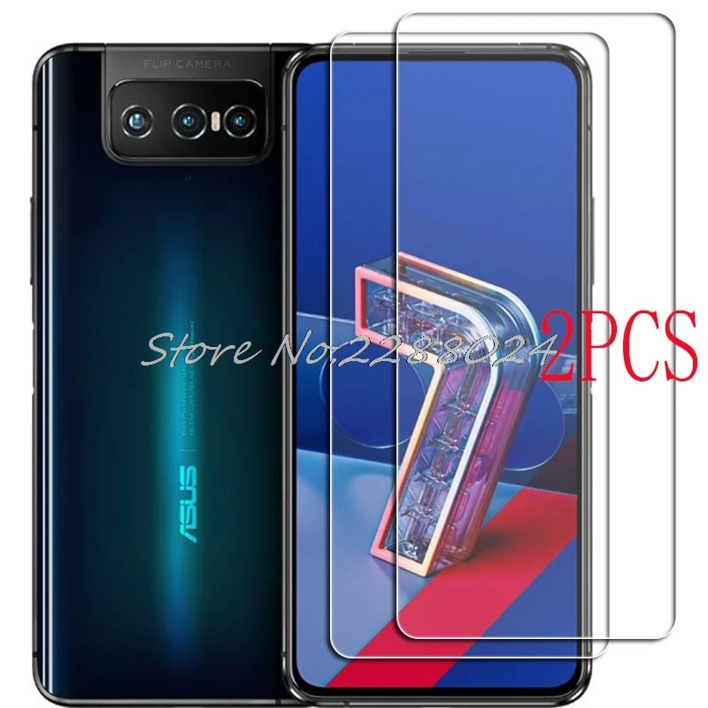 2PCS FOR Asus Zenfone 7 Pro ZS671KS Tempered Glass Protective on Asus Zenfone7 ZS670KS 6.77