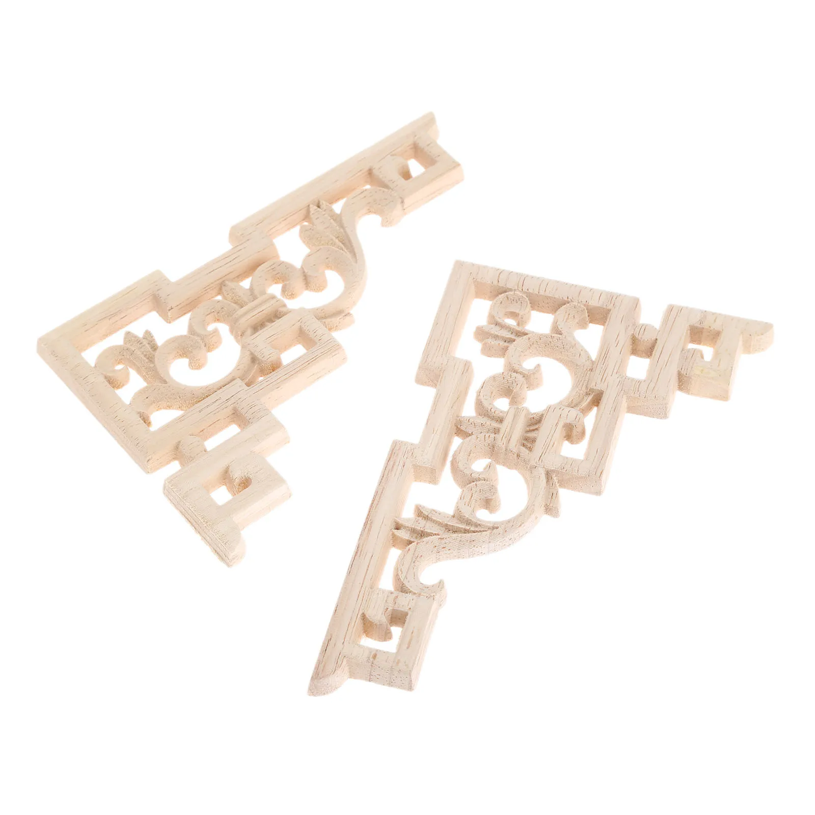 2Pcs 15*10 centimetri di Legno In Stile Euopean Intagliare Della Decalcomania In Legno Intagliato Angolo Applique Telaio Porte di Casa Mobili Arredamento figurine Artigianato