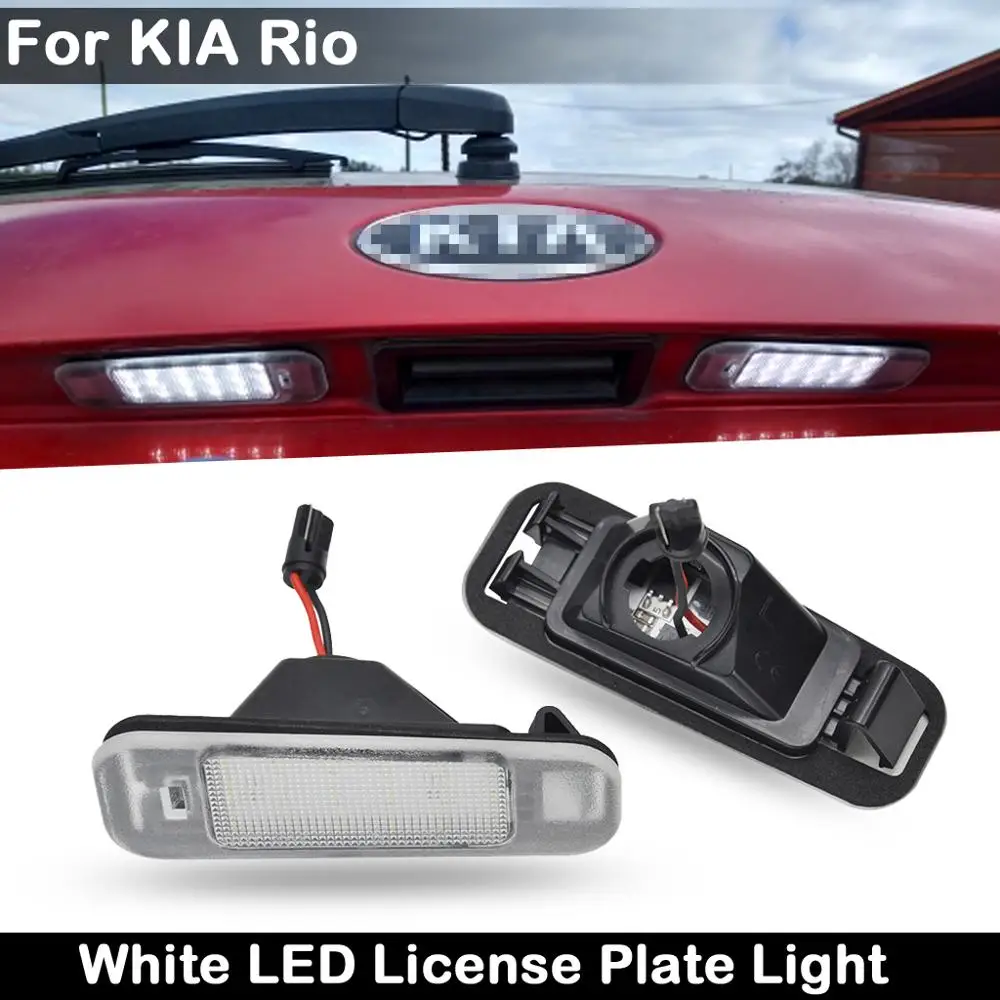 

2Pcs For Kia Rio 2005-2011 Rio5 2006-2011 Car Rear High Brightness White LED License Plate Light Number Plate Lamp