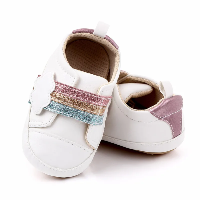 Belle scarpe da bambino in gomma con suola morbida neonati primi camminatori bambini scarpe sportive in pelle Pu neonati ragazzi ragazze scarpe Casual Sneakers