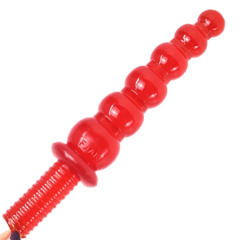 FRKO Big Female Anal Plug With Handle Qilian Ball Gourd Red Sex Toy Dildos For Women Masturbation Vagina Massage Erotic Products