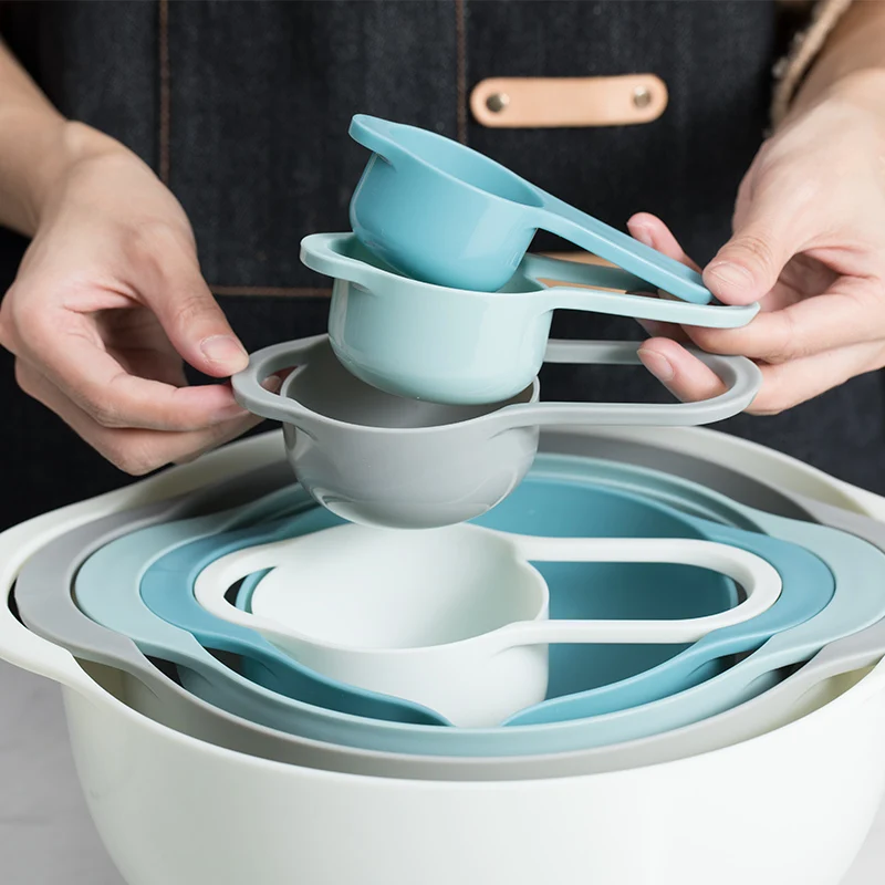 

8 шт./набор, пластиковый мерный стакан для многофункционального Слива ложка для выпечки, корзина для овощей, Фруктовая корзина для кухни