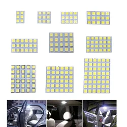 Auto t10 festão 5050 48/24/15/12 smd luz do painel super branco ba9s t10 12v carro led leitura cúpula tronco lâmpada 3 adaptador base