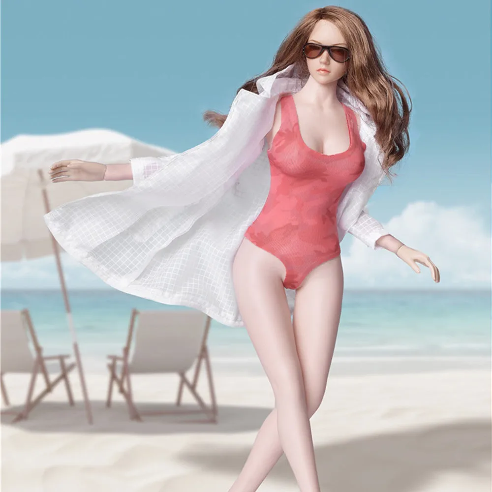 Женский камуфляжный купальник в масштабе 1/6, комбинезон с низким вырезом, солнцезащитный костюм, комплект для 12-дюймовой экшн-фигурки, сделай сам, FG045