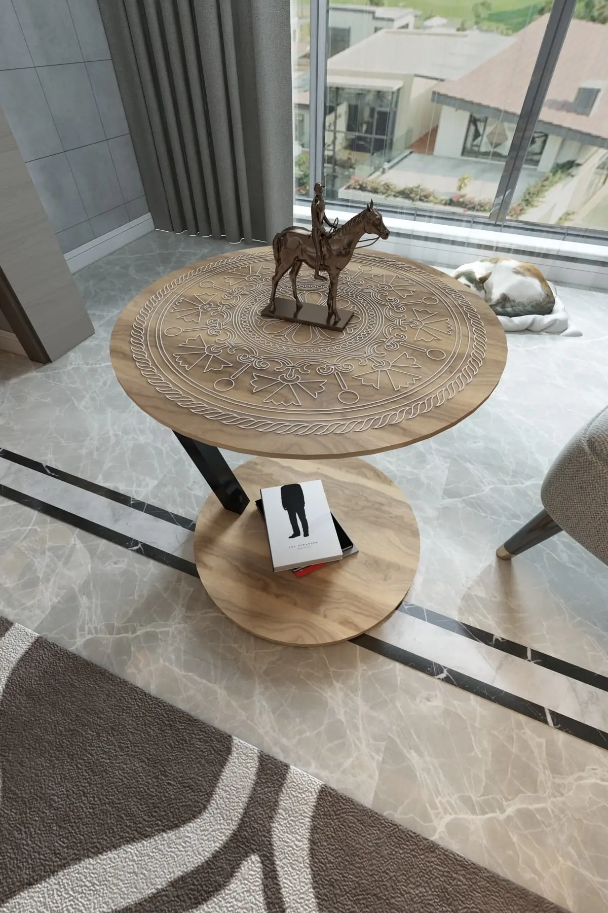 Lord C Coffee Table Sofa Stand Side Coffee Table Zigon Coffee Table Serving Stand Walnut