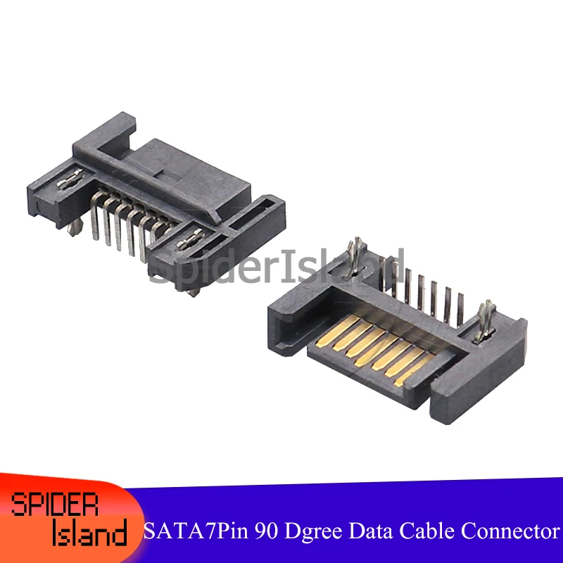 

New SATA 7Pin Data Cable Connector 7P SATA Male 90 Degree Interface Cable Connector 100pcs / lot