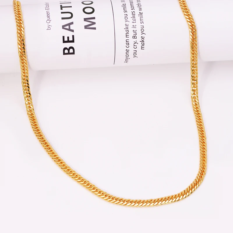 XP Jewelry -- ( 60cm*6 mm) Pure Gold Color Charming Chunky Necklaces for Men Fashion Hip Hop Jewelry Good Quality