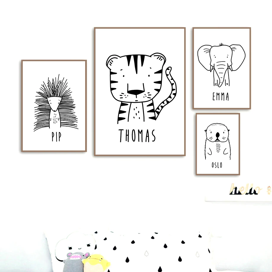 

Animal Squirrel Lion Tiger Elephant Zebra Nordic Posters And Prints Wall Art Canvas Painting Wall Pictures For Kids Room Decor