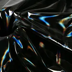 Black Holographic Fabric Nightclub 100*145cm TPU Dacne Women