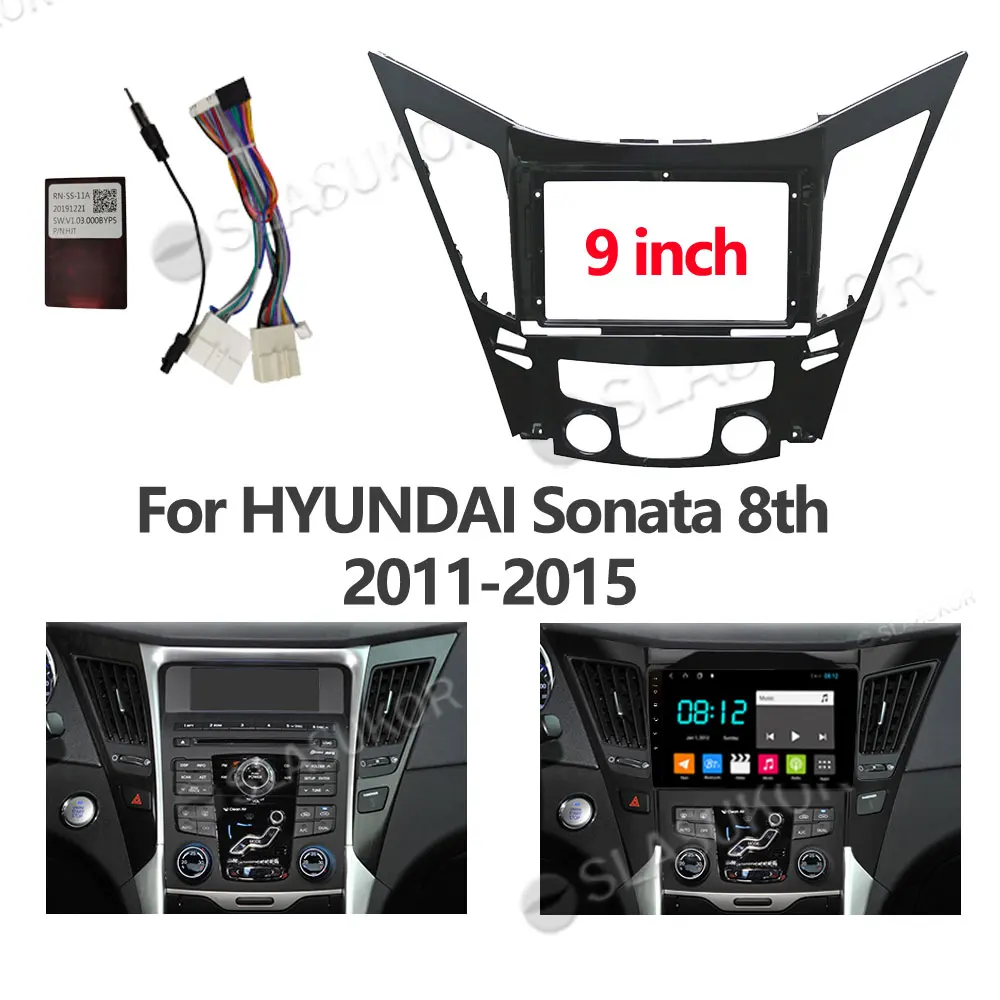 

For HYUNDAI Sonata 8th 2011 2012 2013 2014 2015 Fascias Car DVD Frame Din 9 Inch Player Dashboard Adaptor Refitting Facia Panel