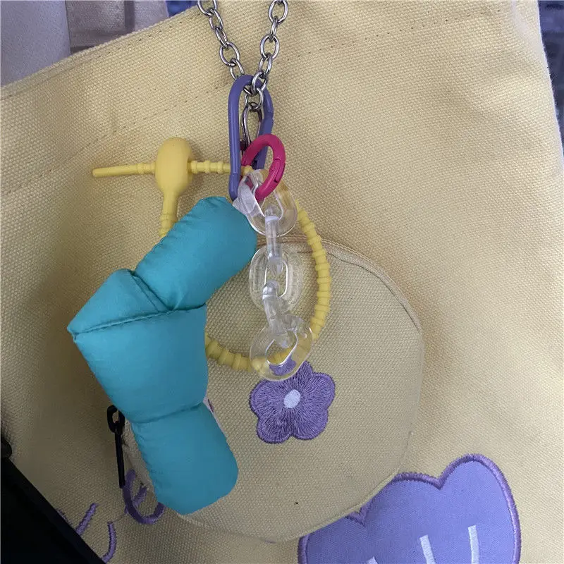 Colorful Buckle Acrylic Bag Candy colors Ornament Alloy Acrylic Key Pendant Alloy Listing Key Girly Style Airpods Chains Gifts