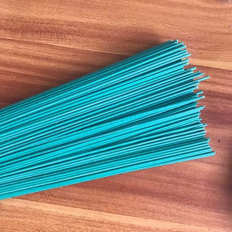 40CM,Weight 2MM Artificial Floral Stem,Iron Wire Wrapped In Green Plastic For Diy Craft Flower Bouquet Arrangements Accessories