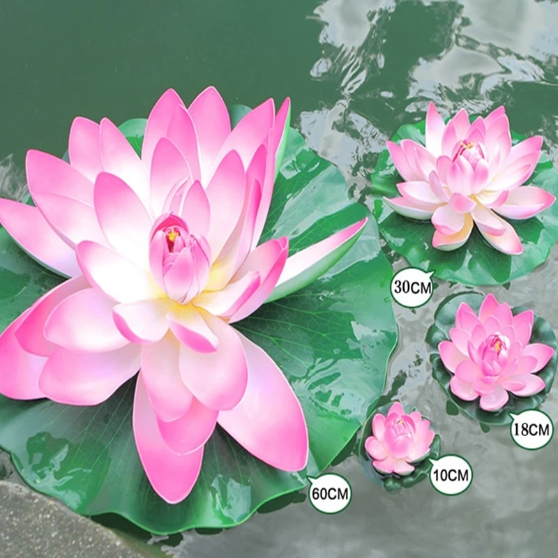 17 CM Artificial Flower Floating Pool Decoration Simulation Water Decorative Aquarium Pond Scenery Lotus 20 Pcs