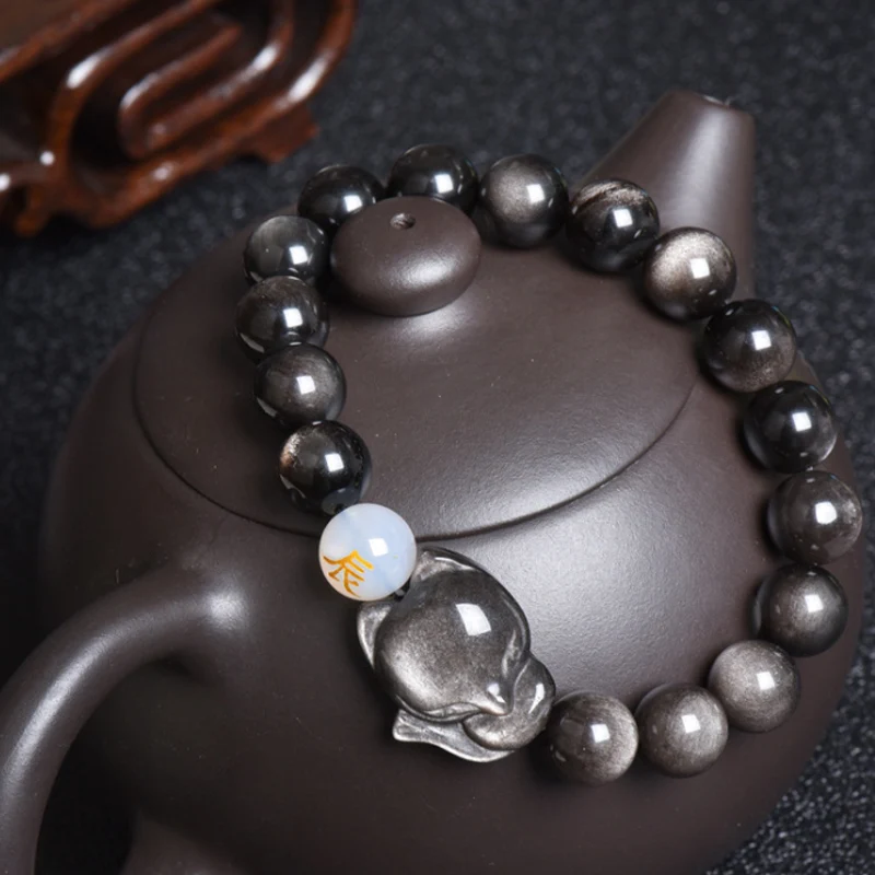 Natural Obsidian And Obsidian Bracelet For Men And Women To Ensure Safety And Attract Wealth