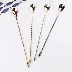 Stir Spoon Mixing Cocktail Spoon 30/40cm Stainless Steel Bartender Tools Bar Teadrop Spoon Bar Tool Spiral Pattern