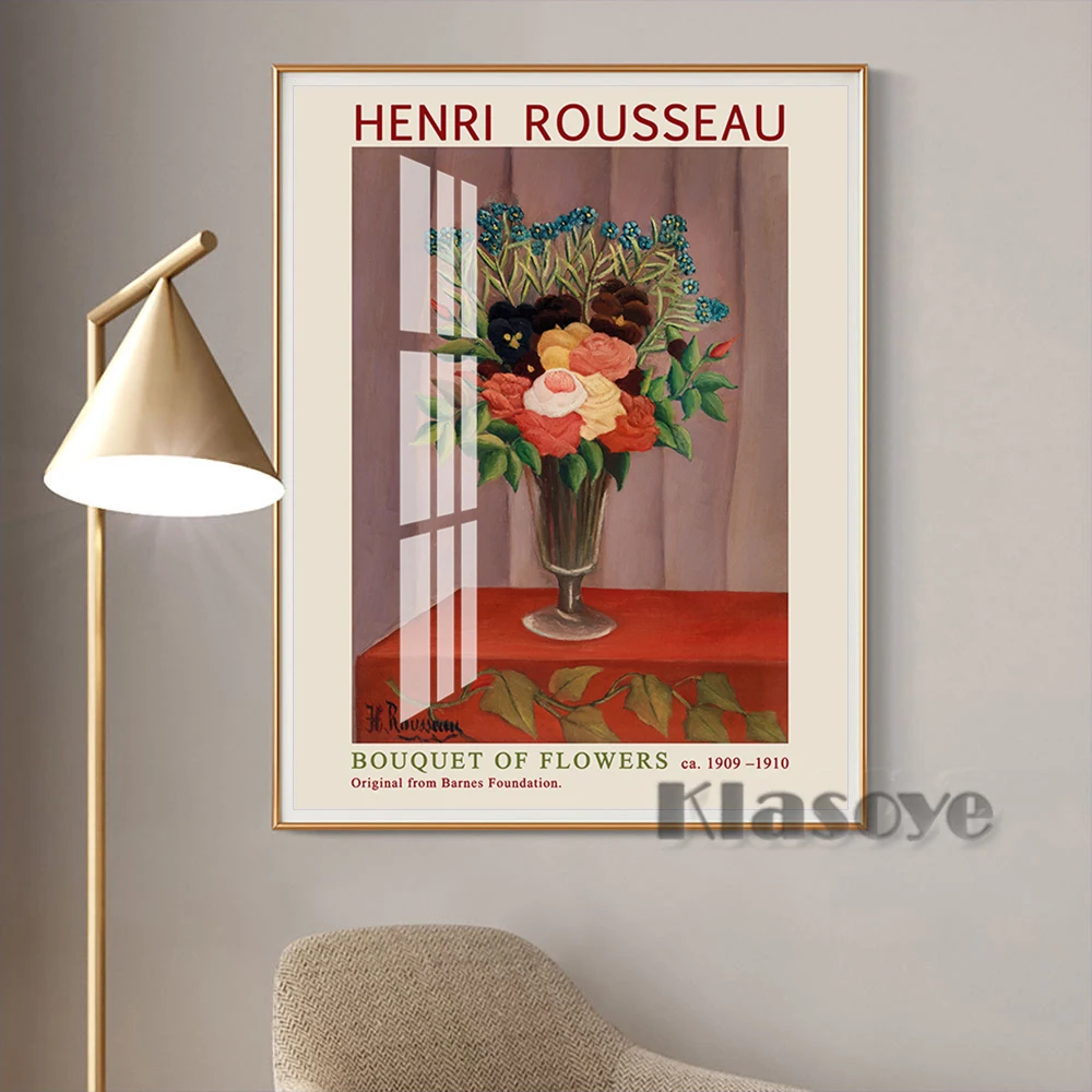 Henri Rousseau Flower Prints Art Retro Poster Exhibition Museum Canvas Painting Home Decor Living Room Wall Stickers Picture