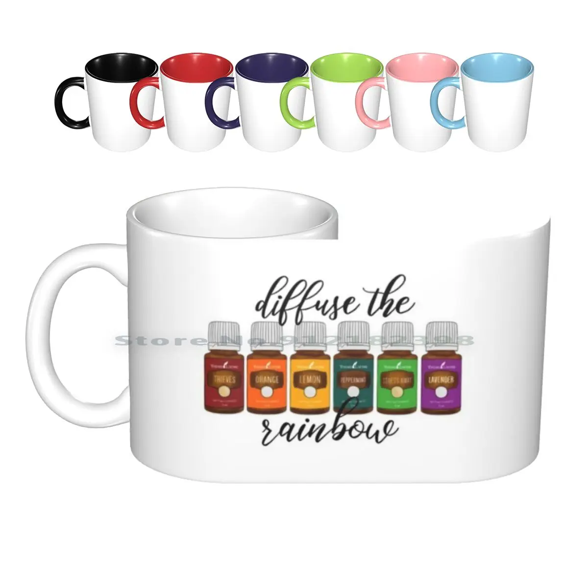 Essential Oils Ceramic Mugs Coffee Cups Milk Tea Mug Essential Oils Young Living Natural Pure Holistic Orange Lavender Lemon