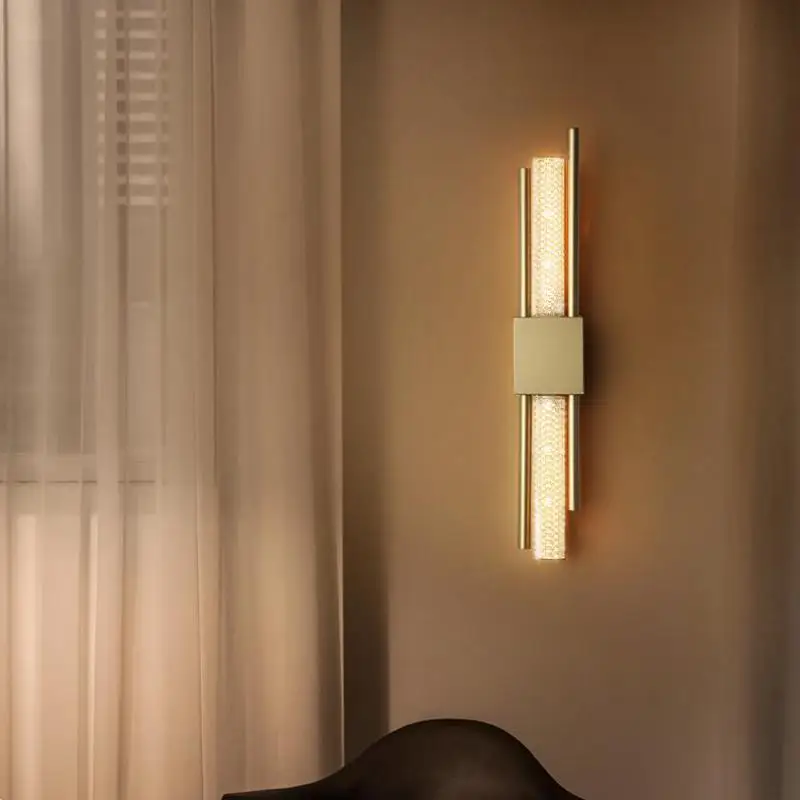 Hallway GoldLed Wall Lamp porch Led Bar Mirror light indoor Acryl shade Wall Light Fixture Large Bedroom Living Room led Sconce