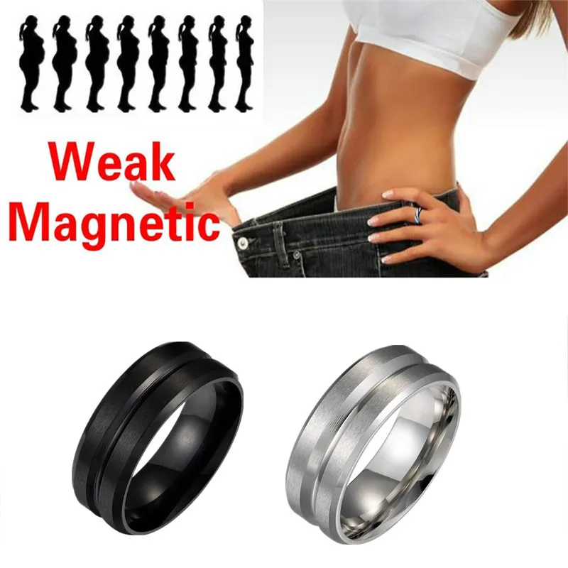 Stainless Steel Magnetic Weight-Reducing Frosted Men's Ring 8mm 2pcs Free Shipping