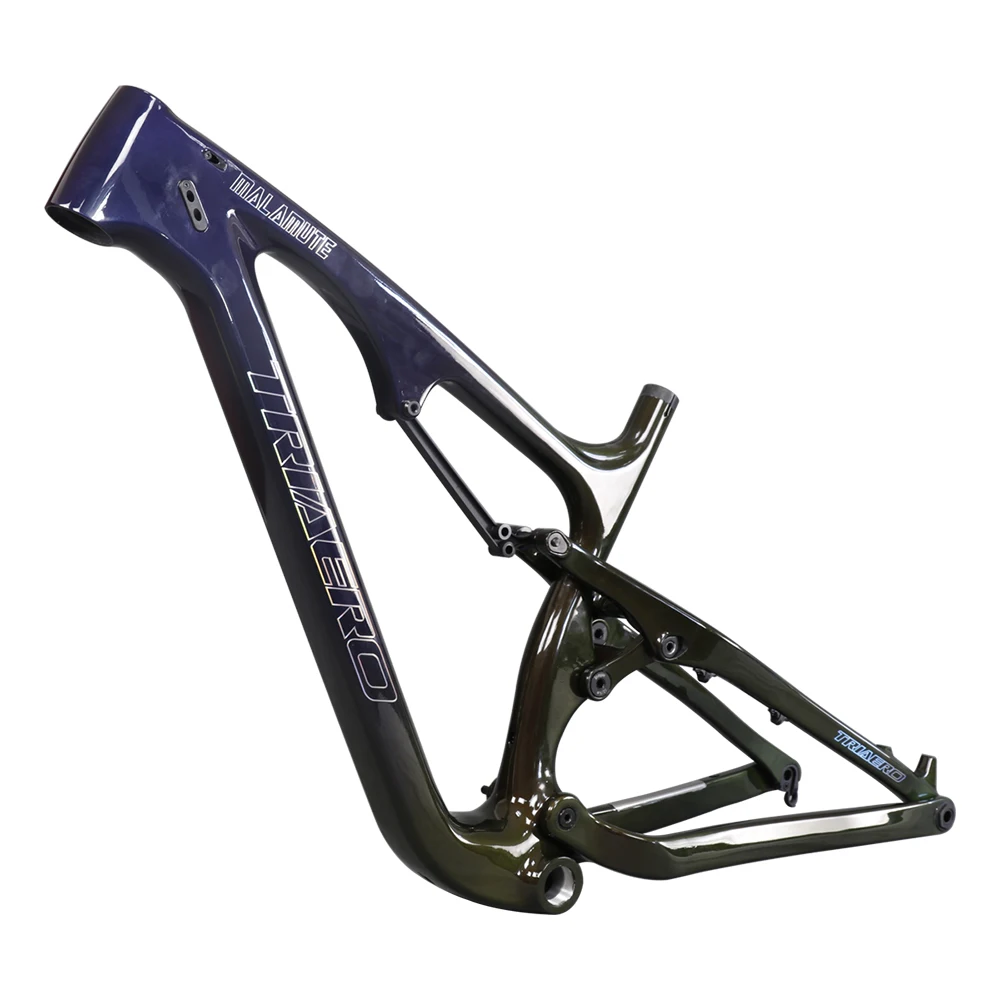 

Ican OEM Custom Chameleon Painting 26ER full suspension carbon snow bike frame with rainbow SN04