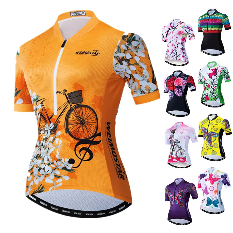 2022 Women Cycling Jersey Short Sleeve MTB Bike Jersey Breathable Bicycle Shirt Pro Team Cycling Wear Clothes Camisa Ciclismo