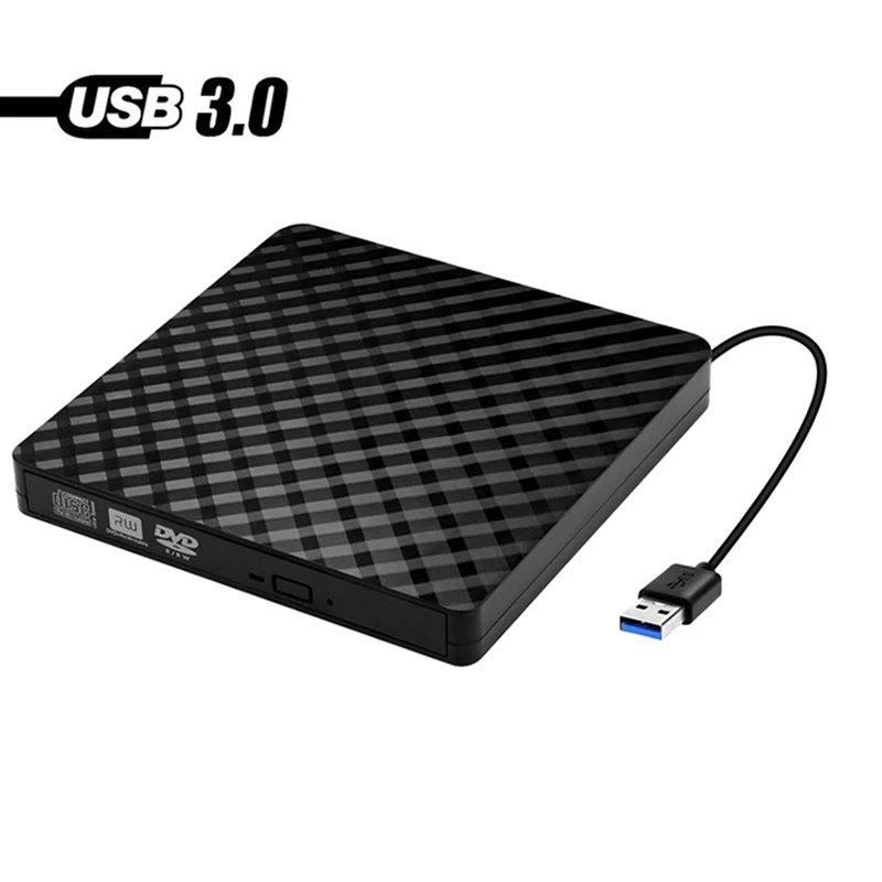 External CD DVD Drive, USB 3.0 and Type-C Portable CD DVD +/-Rw Drive Reader, DVD/CD ROM Burner Rewriter, DVD Drive