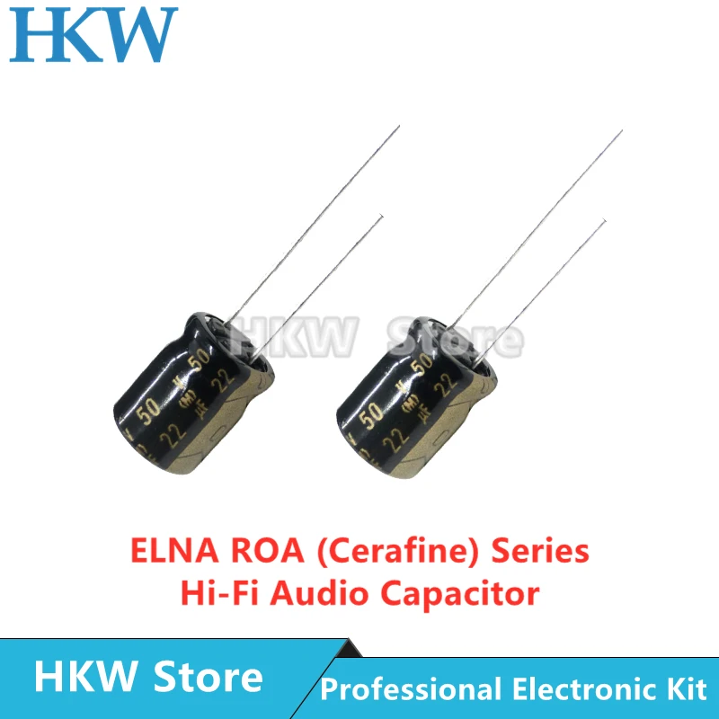 10pcs/lot 22uF 50V 10X12.5mm ELNA ROA ( Cerafine ) Series HiFi Audio Capacitor 22UF50V 10*12.5mm New and Original 50V22UF