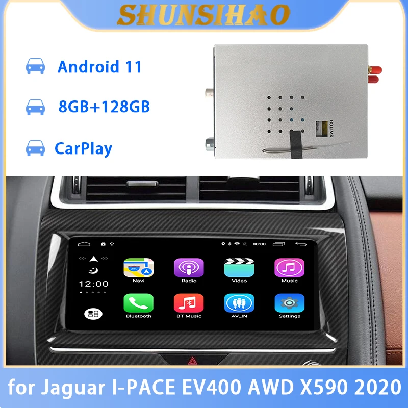 

ShunSihao car GPS navi Android decoding box for Jaguar I-PACE EV400 AWD X590 2020 multimedia video interface carplay 128G