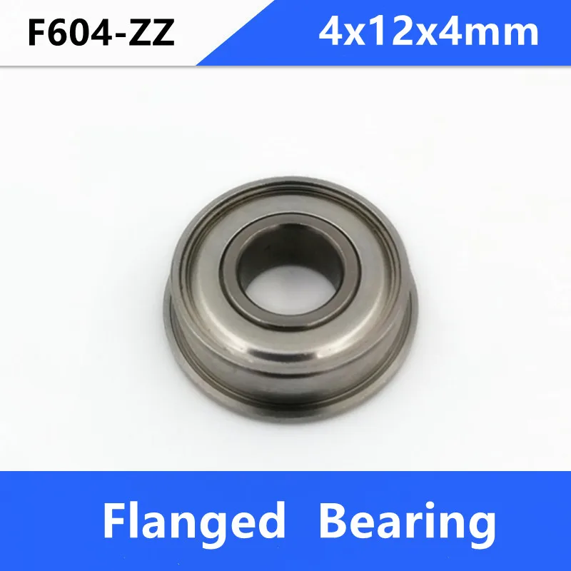 

500pcs/lot F604ZZ Flanged bearing F604-ZZ F604-2Z 4x12x4mm shielded Miniature flange deep groove ball bearings 4*12*4 mm