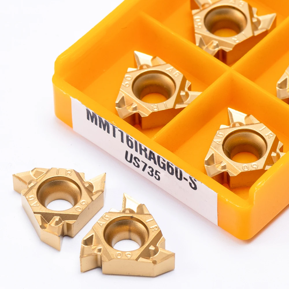 MMT22ER AG60 US735 utensile per tornitura di filetti di alta qualità CNC MMT 22ER tornio inserto in metallo duro strumento lama in lega dura 10 pz