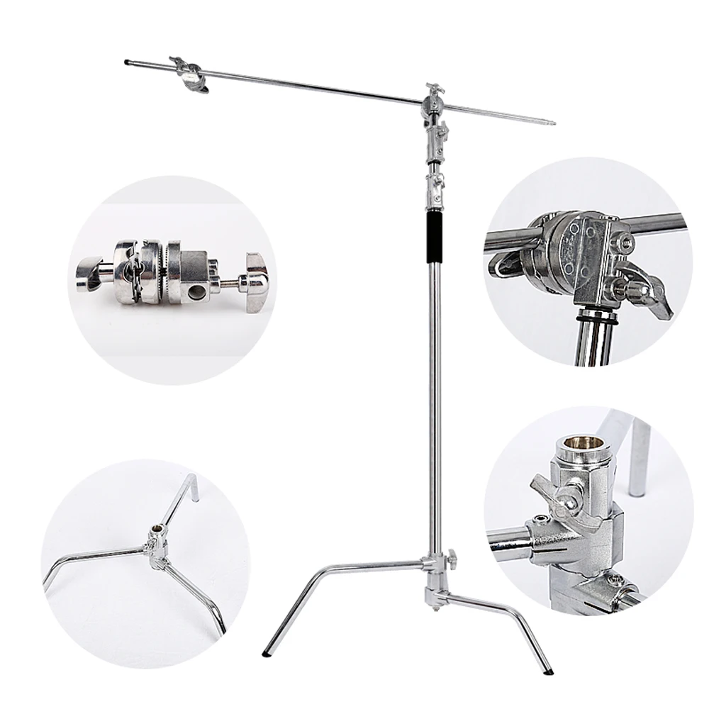 Photography Light Stand C-Stand Magic Leg Lamp Holder With pulley Adjustable Metal Tripod For Photography Photo Studio Softbox