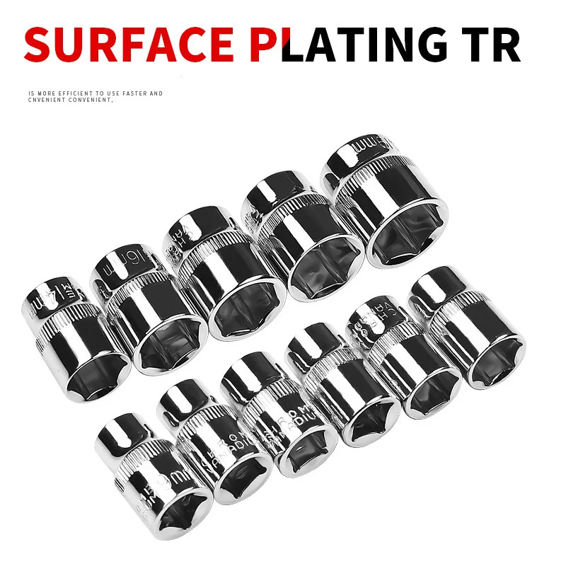 3/8 Hexagon Wrench Socket Set 6mm-24mm Sleeve heads For Ratchet Wrench Spanner 6 Point Socket Bit Adapter Car Repair Tools