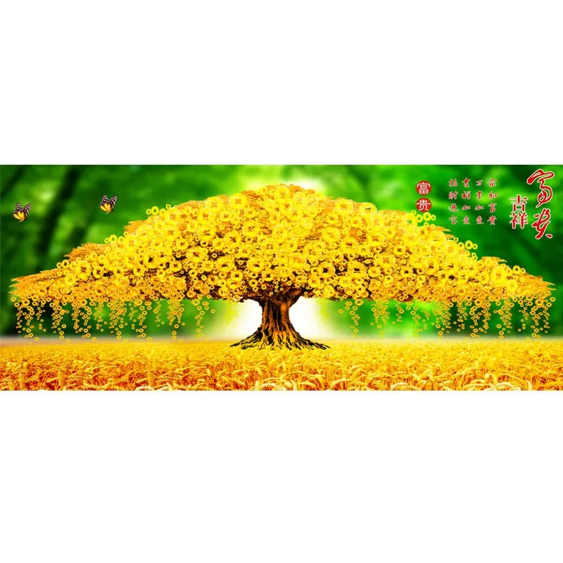 AB Diamond Painting Embroidery DIY Decoration Home Wall Art Diamond Cross Stitch Kits Mosaic Full Drill  Gold Tree New