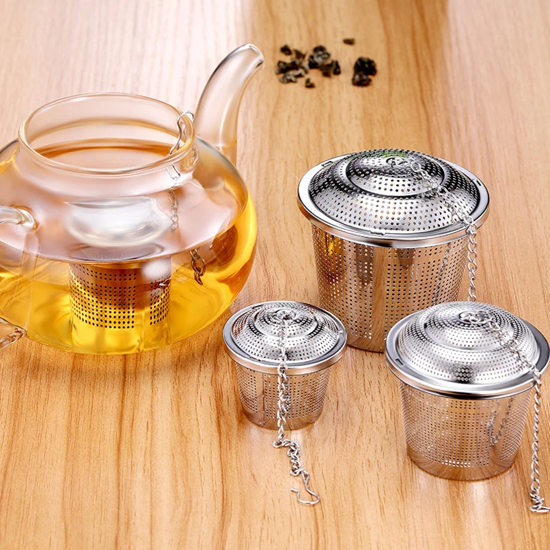 304 Stainless Steel Tea Ball Strainer Mesh Herbal Infuser Filter Tea Leaf Spice for Teapot Kitchen Tool