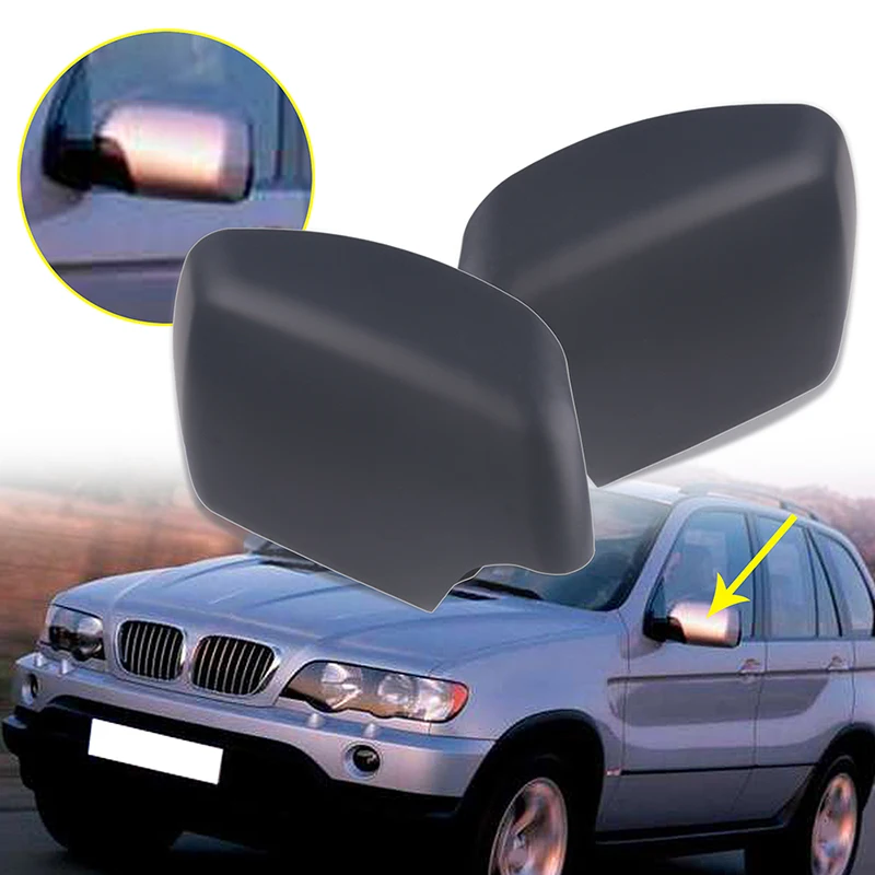 

2pcs Car Rear View Mirror Cover Cap Fit For BMW E53 X5 2000-2006 51168256322 Car Passenger Wing Side Mirror Cover & Trim Ring