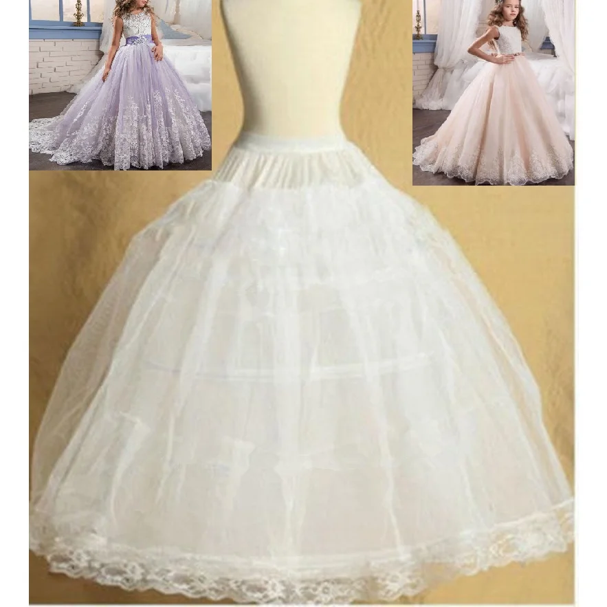 2 Hoop Lolita Pannello Esterno Per Pettiskirt Bambini Da Sposa Ragazze di Fiore Sottoveste Sottogonna Sottovesti Principessa Per Il Bambino 2-14 Anni abiti