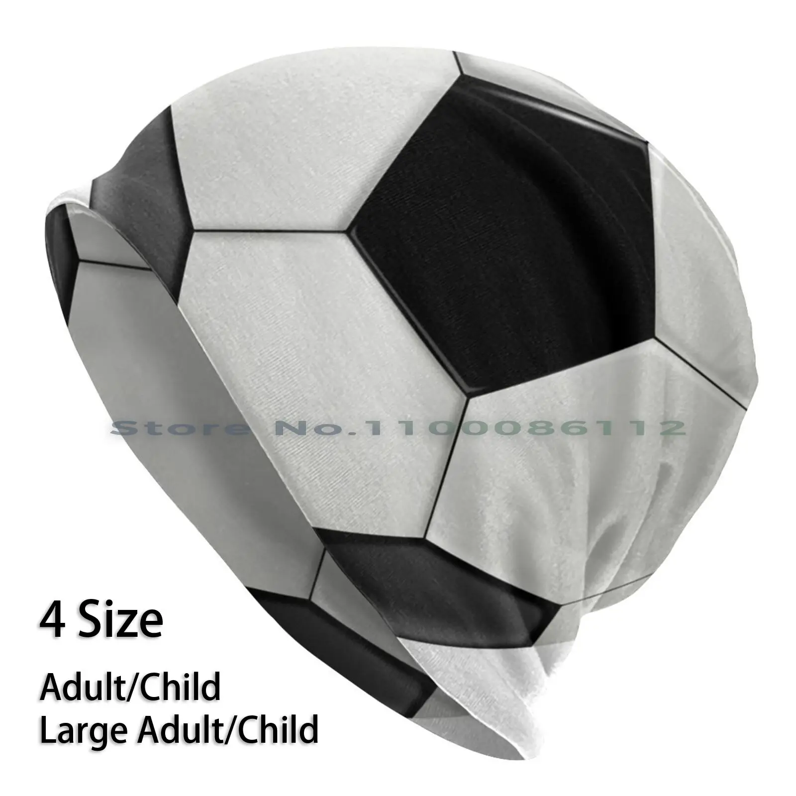 Soccer Ball Beanies Knit Hat Soccer Goal Net Black White Game Sport Kick Pass Football Cloth Face Shield Respirator Mask Paper