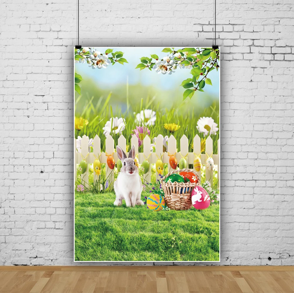 Фон для студийной фотосъемки с изображением весеннего кролика яйца луга сада леса