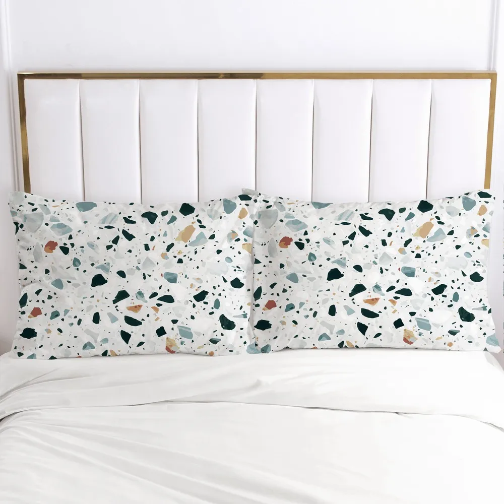 Bộ 2 Áo Gối Bắc Âu Hiện Đại Phong Cách Đá Cẩm Thạch Hoa Văn In Trang Trí Nhà Pillowcse Gối Decoraion Bộ Drap Giường