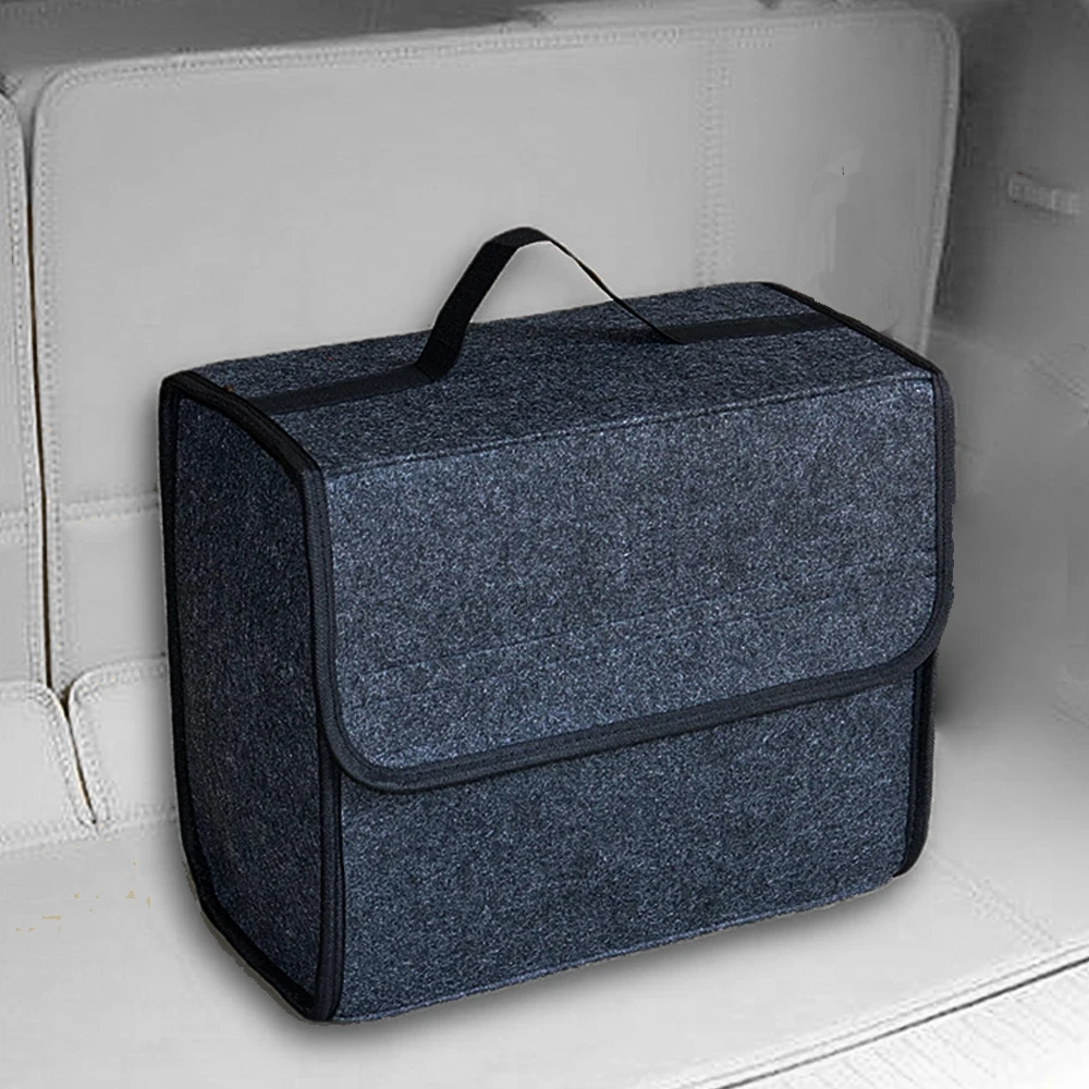 Car Storage Bag Trunk Organizer Box Felt Cloth Storage Box Auto Cargo Container Bags Multi-Pocket Tidying Bags Car Accessories