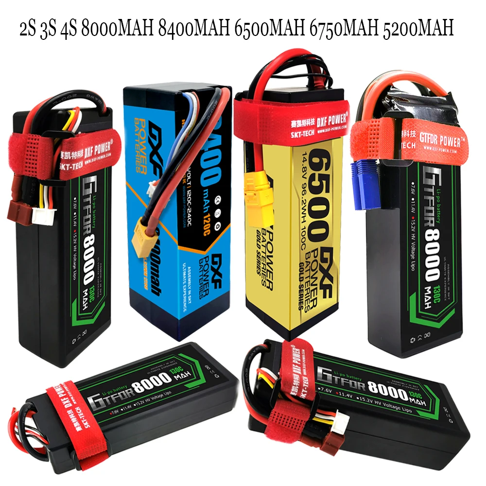 RC Lipo Battery 2S 3S 4S 7.6V 7.4V 11.4V 11.1V 14.8V 15.2V 8000mah 8400mah 6500mah 6750mah 5200mah for RC1/8 1/10 Car Boat Truck